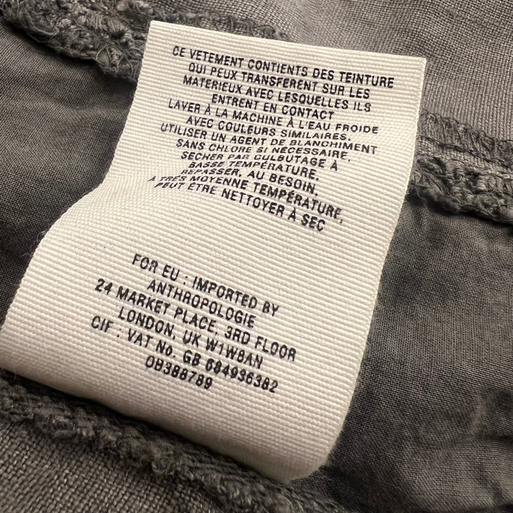 Linen Hei Hei {Anthro} Gray Embroidered NWT Low Rise Cargo Pant | 4 · Small · 25 - Picture 10 of 15